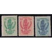 España Spain 851/53 ( 851/54 ) 1938 Alzamiento Nacional Mano MNH Serie corta