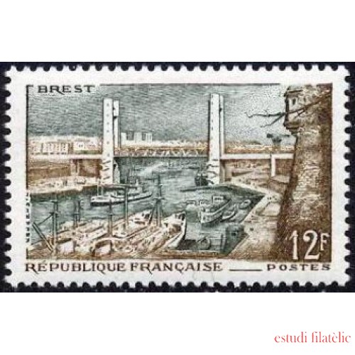 France Francia Nº 1117 1957 Puerto de Brest Lujo