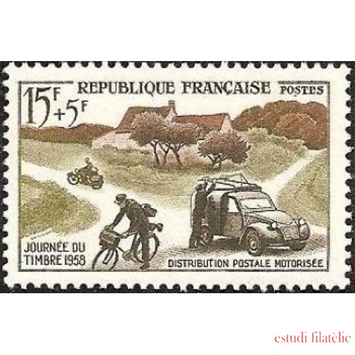 France Francia Nº 1151 1958 Día del sello Lujo