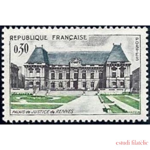 France Francia Nº 1351 1962 Palacio de justicia de Rennes Lujo