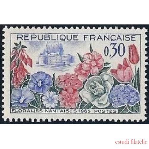 France Francia Nº 1369 1963 Florales de Nantes  Lujo