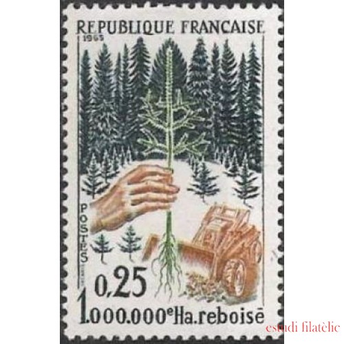 France Francia Nº 1460 1965 Millonésima hectárea repoblada Lujo