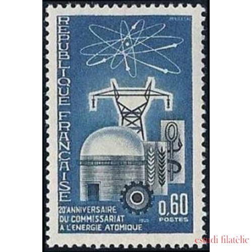 France Francia Nº 1462 1965 20º Cent. de Comisión de la energía atómica Lujo