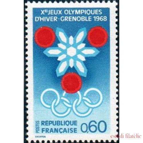 France Francia Nº 1520 1967 Preludio a los JJOO de invierno de Grenoble Lujo