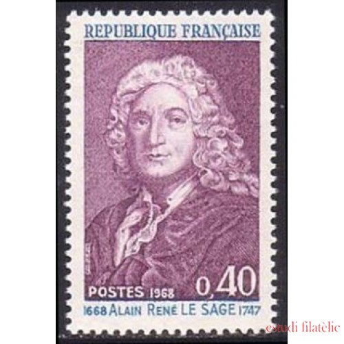 France Francia Nº 1558 1968 3º Cent. del nacimiento del escritor Alain René Lesage Lujo