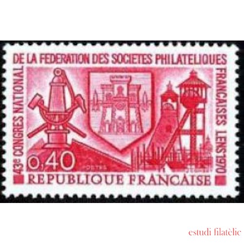 France Francia Nº 1642 1970 43º Congreso nacional de Sociedades filatélicas francesas Lujo