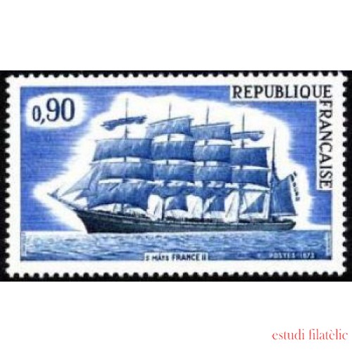 France Francia Nº 1762 1973 Velero de 5 mástiles France II Lujo