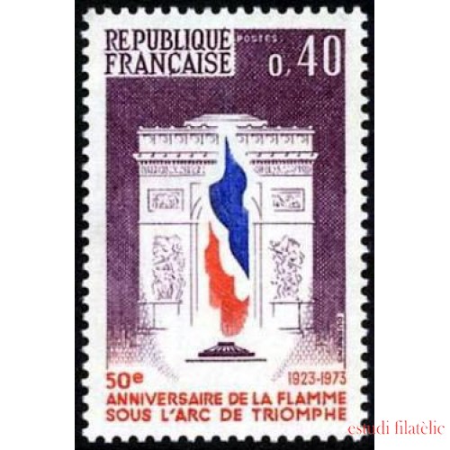 France Francia Nº 1777 1973 50º Aniv. de la llama bajo el Arco del Triumfo Lujo