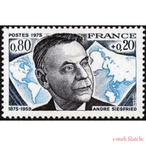 France Francia Nº 1858 1975 André Siegfried Lujo