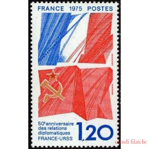 France Francia Nº 1859 1975 50 Aniv. de las relaciones diplomáticas franco-soviéticas Lujo