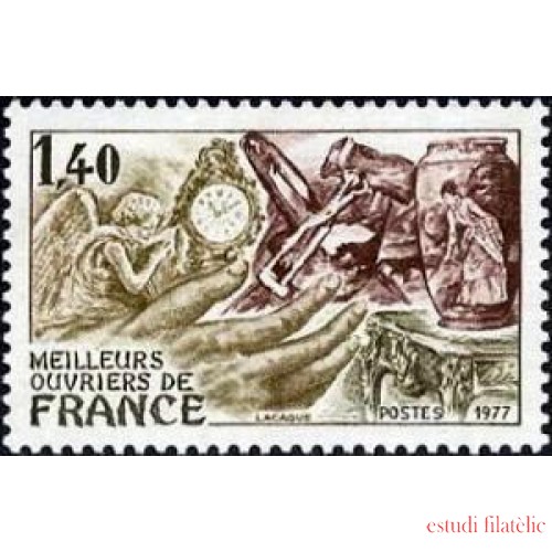 France Francia Nº 1952 1977 Mejores trabajadores de Francia Lujo