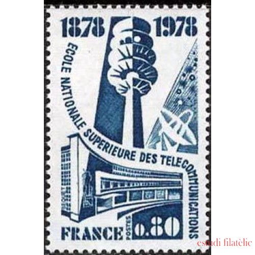 France Francia Nº 1984 1978 Centenario de la Escuela Nacional Superior de Telecomunicaciones Lujo