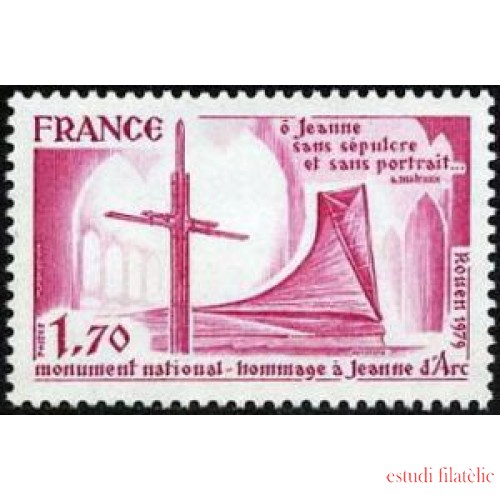 France Francia Nº 2051 1979 Homenaje a Juana de Arco Lujo