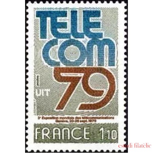 France Francia Nº 2055 1979 TELECOM 79 Lujo