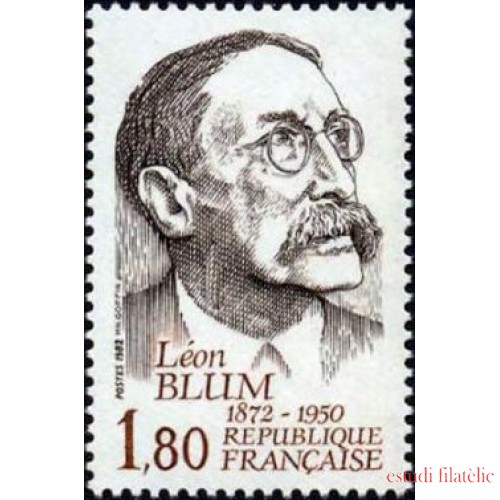 France Francia Nº 2251 1982 Homenaje a Léon Blum escritor y político Lujo