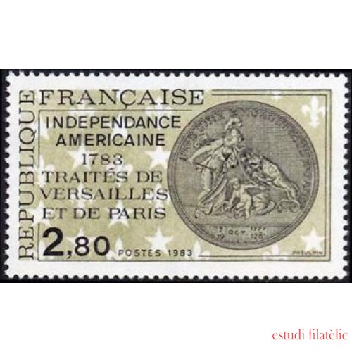 France Francia Nº 2285 1983 Independencia americana (1783) Tratado de Versailles y de París Lujo