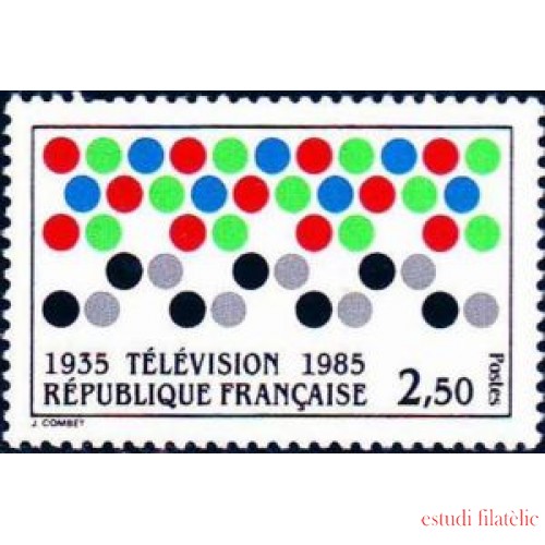 France Francia Nº 2353 1985 50 Aniv. de la Televisión Lujo