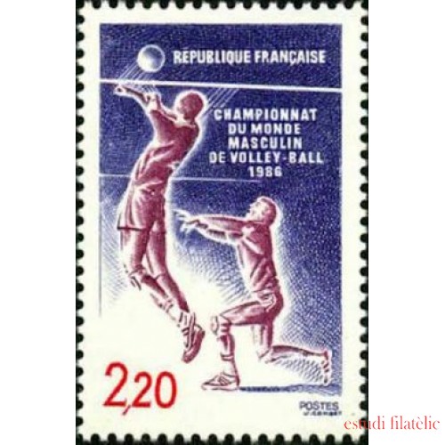 France Francia Nº 2420 1986 Campeonatos del mundo masculinos de voley-ball Lujo