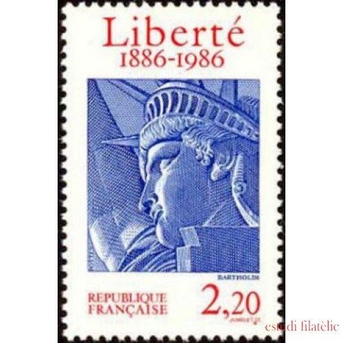 France Francia Nº 2421 1986 Centenario de la erección de la estatua de la Libertad en New York Lujo