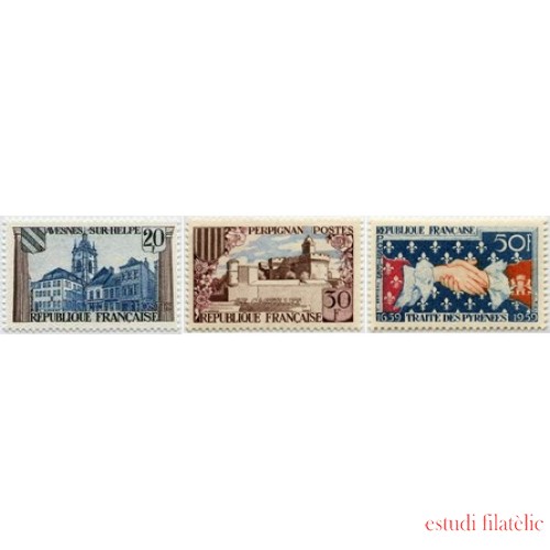 France Francia 1221/23 1959 300 Aniv. tratado de los Pirineos Lujo