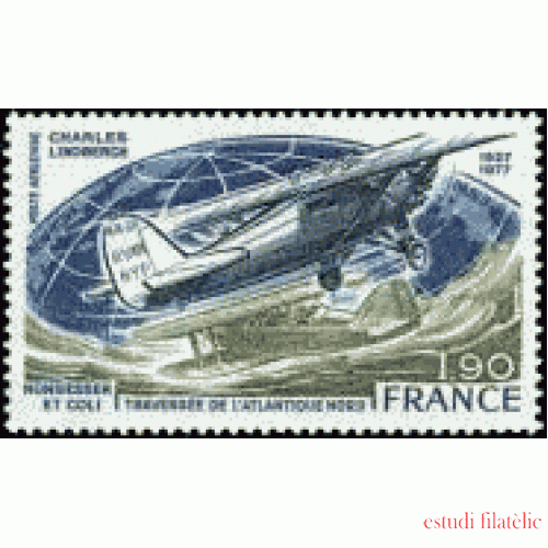 France Francia A 50 1977 50º Aniv. travesía Atlantico-Norte y desparición de Numgesser y Coli Aviones Lujo