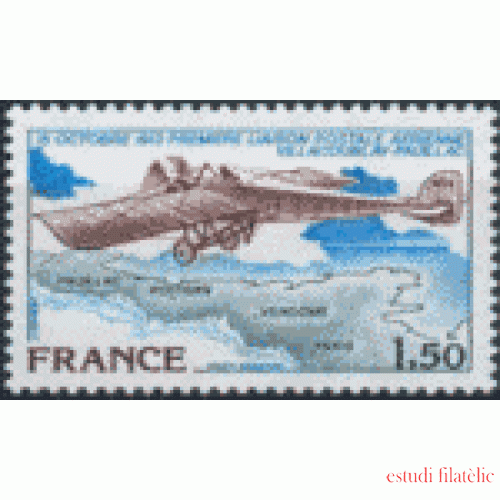 France Francia A  51 1978 65º Aniv. 1er línea postal aérea Villacoublay-Pauillac Avión Lujo