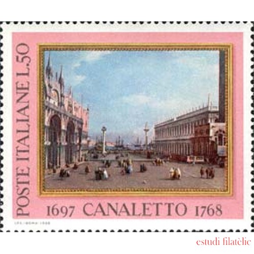 Italia - 1020 - 1968 Bicentenario muerte de Canaletto-pintura-Lujo