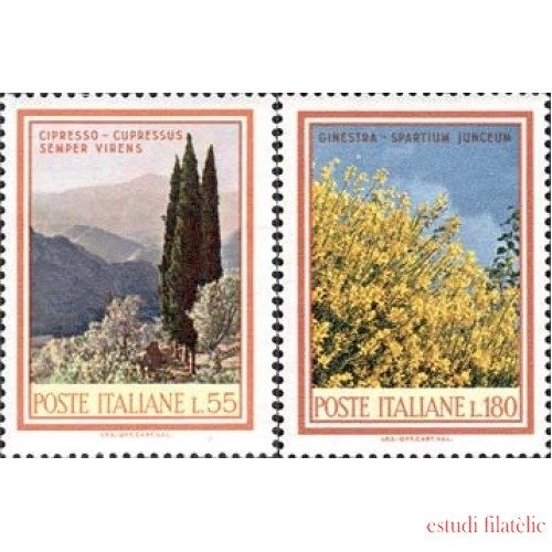 Italia - 1031/32 - 1968 Flores y árboles Lujo