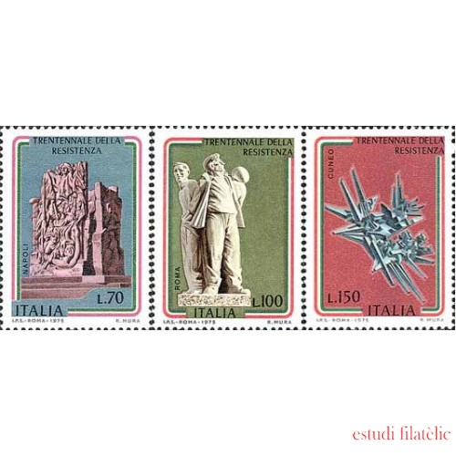 Italia - 1219/21 - 1975 30º Aniv. de la resistencia-monumentos-Lujo