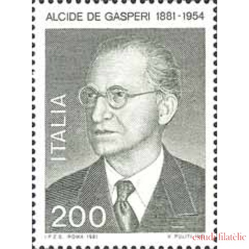 Italia - 1475 - 1981 100º Aniv. Alcide De Gasperi promotor de la idea europea Lujo