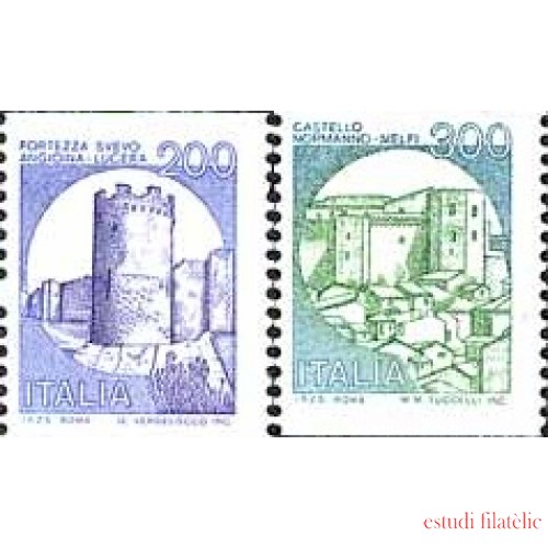 Italia - 1501/02 - 1981 Castillos nº de control al reverso Lujo