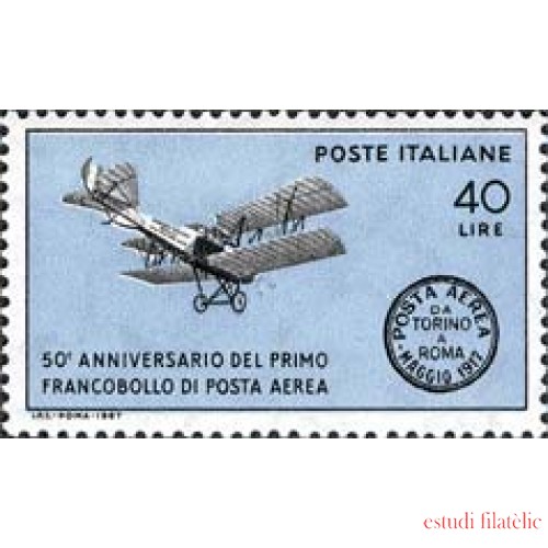 Italia Italy  Nº 981  1967  50º Aniv. del sello postal aéreo Lujo