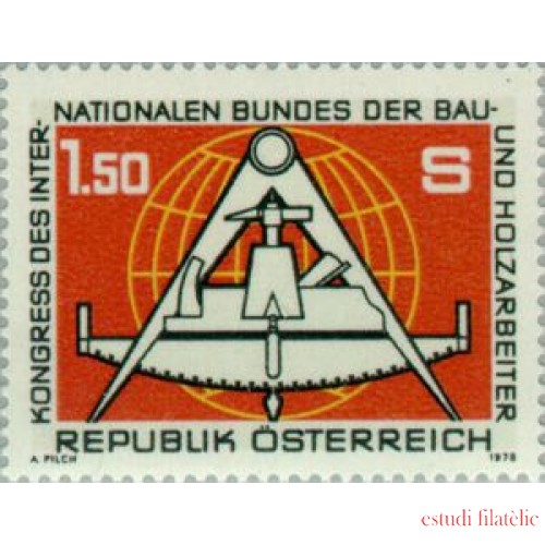 Österreich Austria - 1408 - 1978 Congreso de la Fed. inter. de trabajadores de la construcción y la madera Lujo