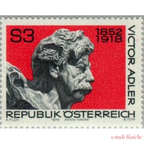 VAR2/S Österreich Austria Nº 1418  1978  60º Aniv. muerte de Viktor Adler-político-Lujo