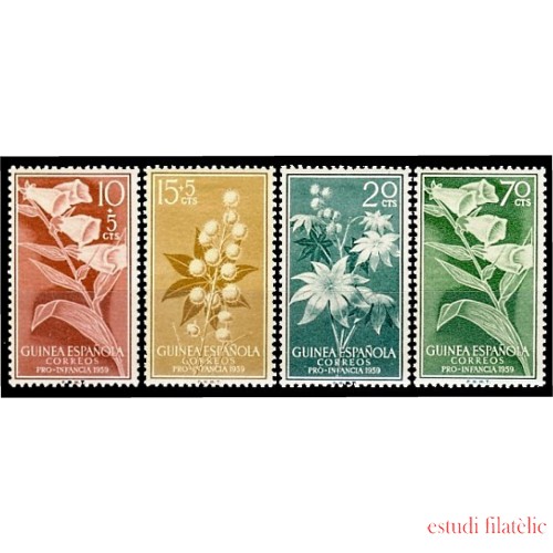 Guinea Española 391/94 1959 Pro infancia Flora MNH 