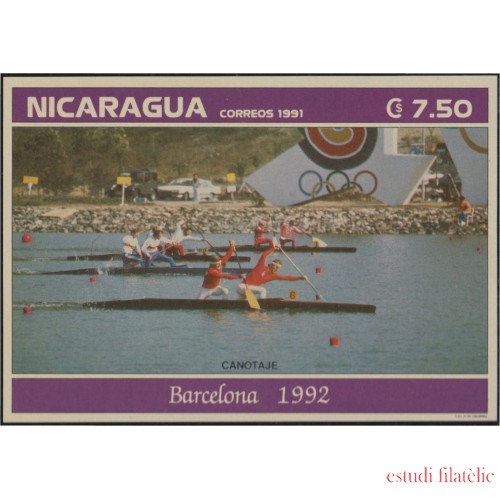 Nicaragua HB 212 1992 Juegos Olímpicos Barcelona 92 Canotaje MNH