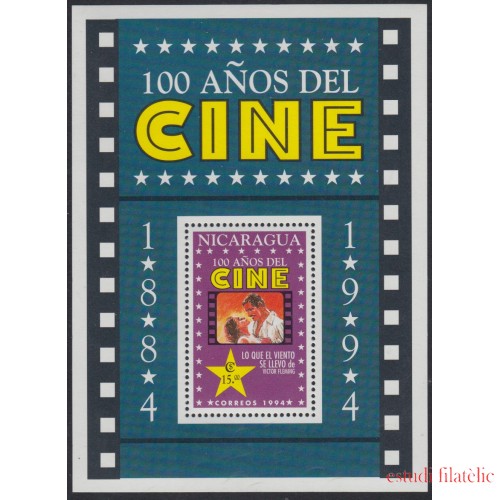 Nicaragua HB 236 1994 100 Años del cine imagen del film lo que el viento se llevó MNH