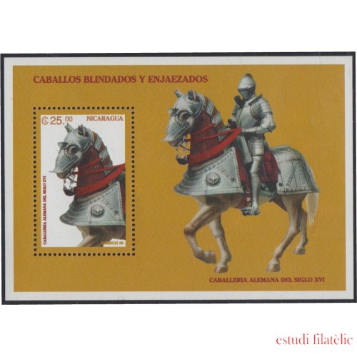 Nicaragua HB 270 1996 Caballos blindados  caballería alemana del siglo XVI Horse MNH