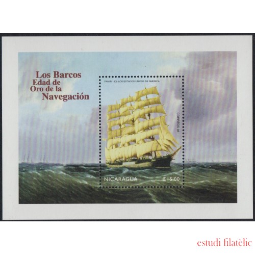 Nicaragua HB 283A 1998 Barco de la edad de oro de la navegación MNH