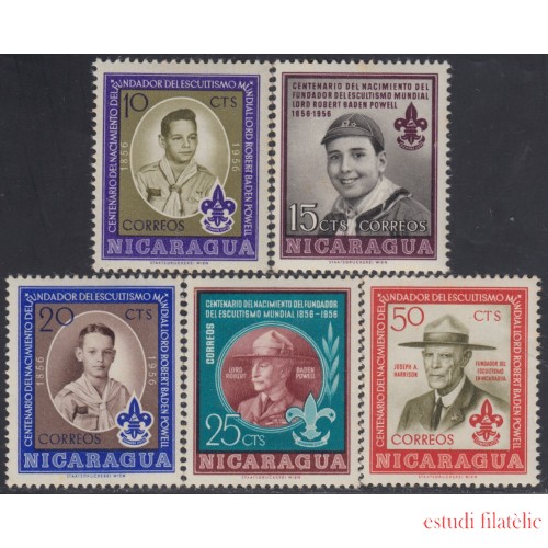 Nicaragua 797/801 1957 Centenario del nacimiento de Lord Baden Powell MNH