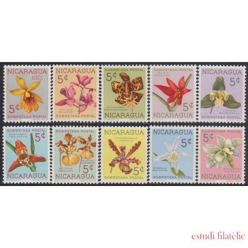 Nicaragua 859/68 1962 Orquídeas Flores Flowers MNH