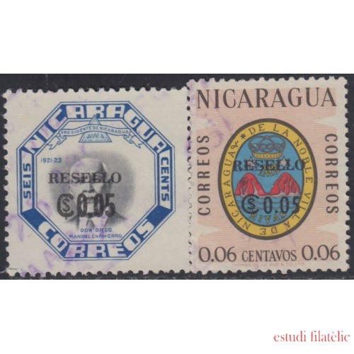 Nicaragua 884/85 1968 Timbres de 1953/62 Don Diego Chamorro Usado