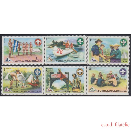 Nicaragua 1020/25 1975 Emblema scouts MNH