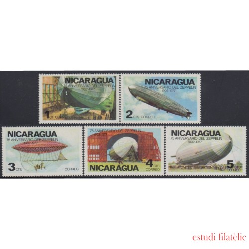 Nicaragua 1064/68 1976 75º Aniversario del Zeppelin MNH