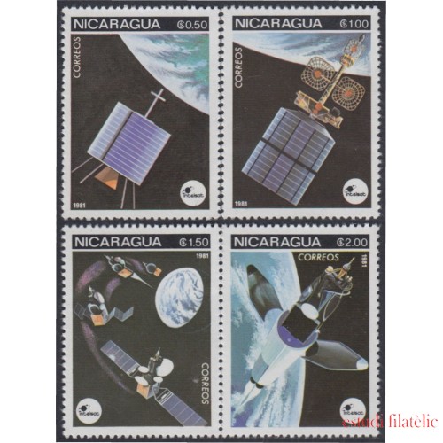 Nicaragua 1165/68 1981 Intelsat Telecomunicaciones Internacionales satélites MNH