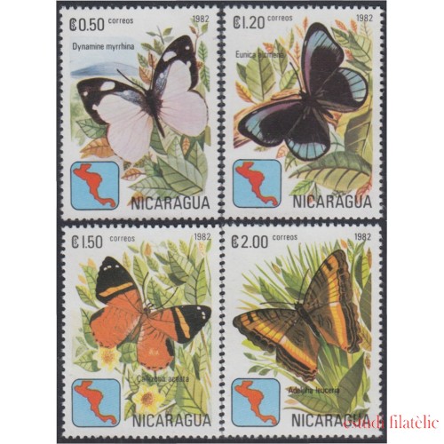 Nicaragua 1180/83 1982 Mariposas Butterflies MNH