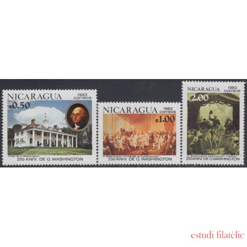 Nicaragua 1200/02 1982 250º Aniversario del nacimiento de George Washington MNH