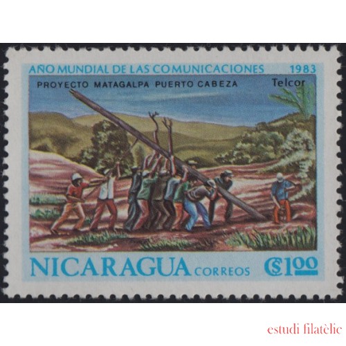 Nicaragua 1270 1983 Año Mundial de las Comunicaciones Proyecto de Matagalpa MNH