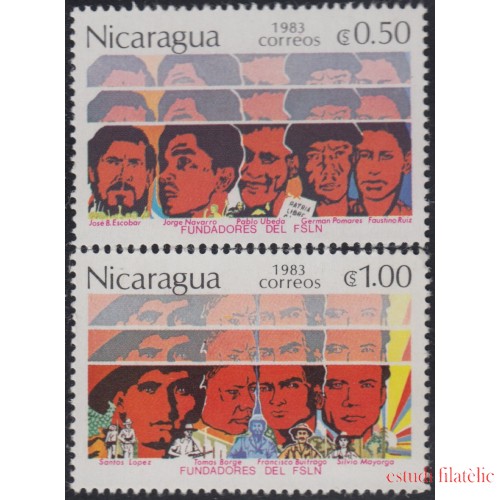 Nicaragua 1278/79 1983 Fundadores del Frente Sandinista de Liberación Nacional MNH