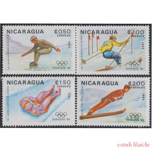 Nicaragua 1282/85 1983 Juegos de Olímpicos de Invierno en Sarajevo MNH